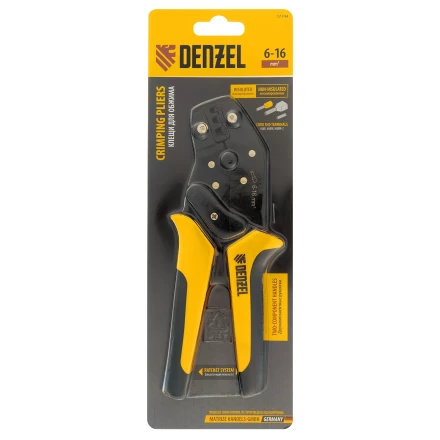 Клещи для обжима наконечников штыревых НШВ, НШВИ, НШВИ-2, 6-16 мм2 Denzel 17744 купить в Тюмени