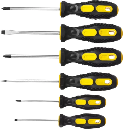 Набор STAYER &quot;MASTER&quot;: Отвертки слесарные, двухкомпонентная рукоятка, магнитный наконечник, 6шт 2513-H6_z01 купить в Тюмени