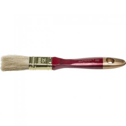 Кисть плоская STAYER &quot;UNIVERSAL-PROFI&quot;, светлая натуральная щетина, деревянная ручка, 25мм 0104-025 купить в Тюмени