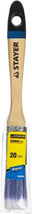 Кисть плоская STAYER &quot;EURO&quot;, &quot;AQUA&quot; для воднодисперсионных и акриловых ЛКМ, искусств щетина, деревян ручка, 3/4&quot;/20мм 01062-020 купить в Тюмени