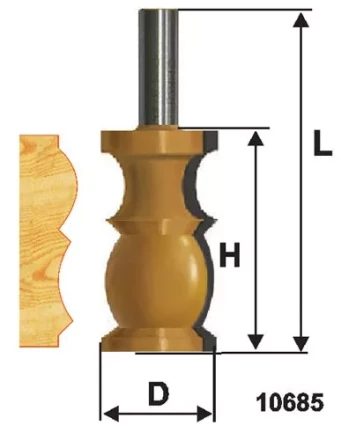 Фреза по дереву кромочная фигурная 32х57 №2 твердосплав ц/хв 12 ЭНКОР 10685 купить в Тюмени