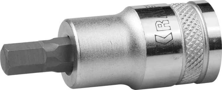 Торцовая бита-головка KRAFTOOL "INDUSTRIE QUALITAT", материал S2, HEX, сатинированная, 1/2", H7 27908-07_z01 купить в Тюмени