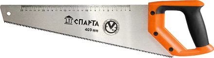 Ножовка по дереву 400 мм 7-8 TPI зуб-2D каленый зуб линейка двухкомпонентная рукоятка SPARTA 235015 купить в Тюмени