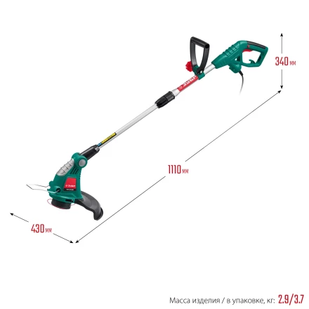 ЗУБР 600 Вт, ш/с 33 см, сетевой триммер (ТСН-33-600) купить в Тюмени