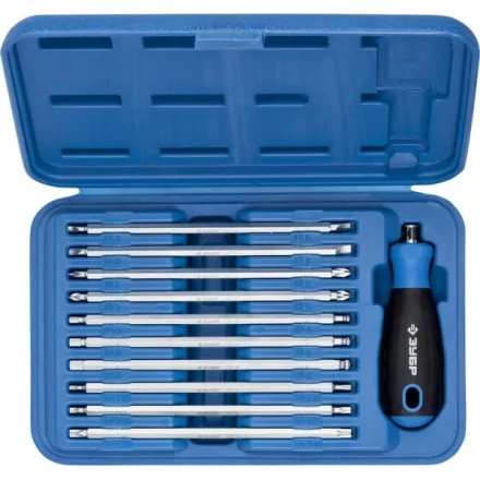 Набор ЗУБР: Отвертка с 2сторонними стержнями, пластик бокс, хромованадиевая сталь, 11 предметов, 175мм 25426-H11 купить в Тюмени