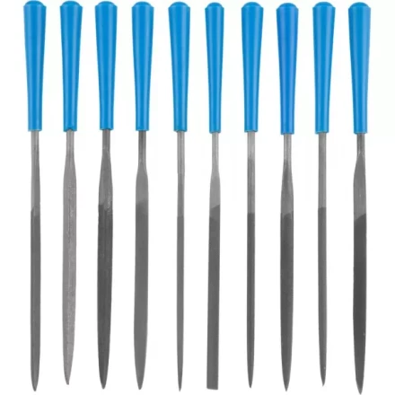 Набор ЗУБР &quot;ЭКСПЕРТ&quot;: Надфили, пластмассовая ручка, насечка 2 = Бархатная, с чехлом, 100мм, 10шт 16023-2-H10 купить в Тюмени