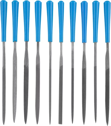 Набор ЗУБР &quot;ЭКСПЕРТ&quot;: Надфили, пластмассовая ручка, насечка 2 = Бархатная, с чехлом, 100мм, 10шт 16023-2-H10 купить в Тюмени