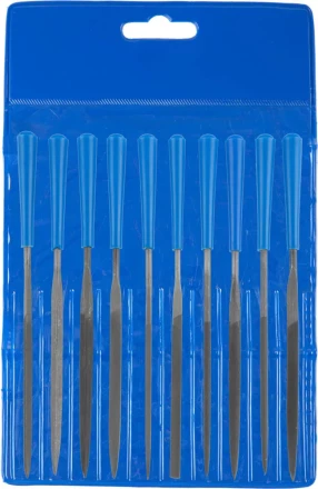 Набор ЗУБР &quot;ЭКСПЕРТ&quot;: Надфили, пластмассовая ручка, насечка 2 = Бархатная, с чехлом, 100мм, 10шт 16023-2-H10 купить в Тюмени