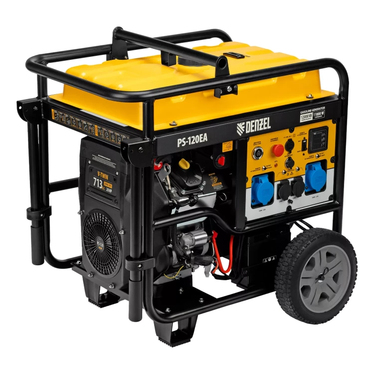 Генератор бензиновый Denzel PS-120EA, 12 кВт,230 В, 40л, разъём ATS,эл.старт купить в Тюмени
