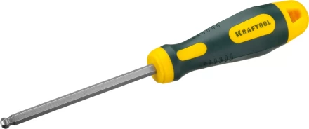 Отвертка KRAFTOOL, Cr-Mo-V сталь, двухкомпонентная противоскользящая рукоятка, HEX, №6x100мм 250075-6-100 купить в Тюмени