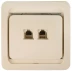 Розетка СВЕТОЗАР &quot;ГАММА&quot; телефонная двойная, цвет бежевый SV-54118-B купить в Тюмени