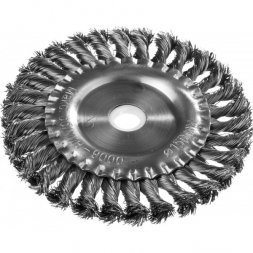 DEXX. Щетка дисковая для УШМ, жгутированная стальная проволока 0,5мм, 150ммх22мм 35100-150