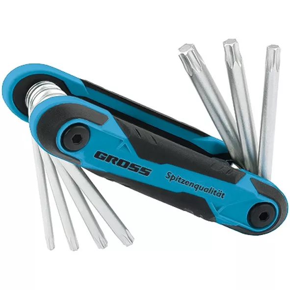 Набор ключей имбусовых Tamper-Torx TT10-TT40 CrV складные 7 шт Gross 16413 купить в Тюмени