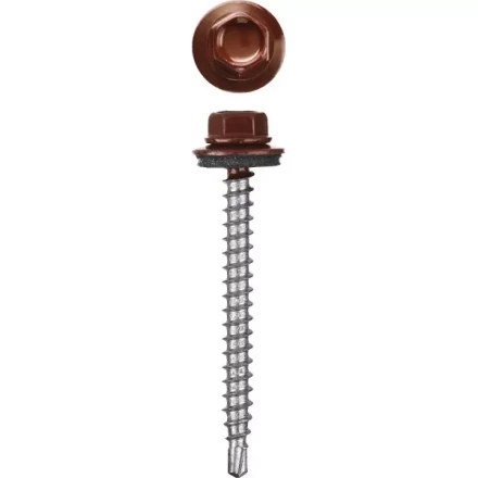 Саморезы СКМ кровельные, RAL 3005 темно-красный, 19 x 5.5 мм, 2 500 шт, для металлических конструкций, STAYER 30300-55-019-3005 купить в Тюмени