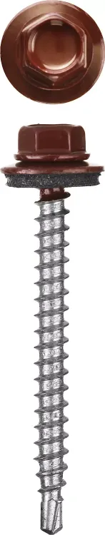 Саморезы СКМ кровельные, RAL 3005 темно-красный, 19 x 5.5 мм, 2 500 шт, для металлических конструкций, STAYER 30300-55-019-3005 купить в Тюмени