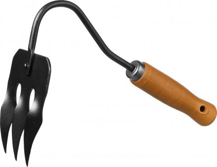 GRINDA PROLine. Грабли-рыхлитель 3-хзубые с деревянной ручкой 120х86х265мм 421514 купить в Тюмени