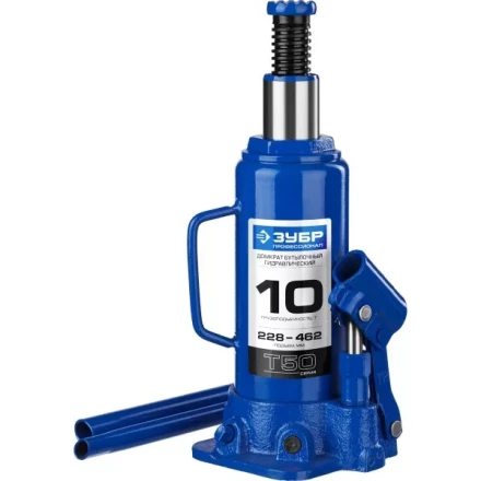 Домкрат гидравлический бутылочный T50, 10т, 228-462мм, ЗУБР Профессионал 43060-10 43060-10_z01 купить в Тюмени