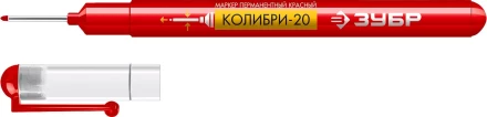 ЗУБР Колибри-20 красный, наконечник L 20 мм,  2 мм, перманентный маркер для отверстийл (06328-3) купить в Тюмени