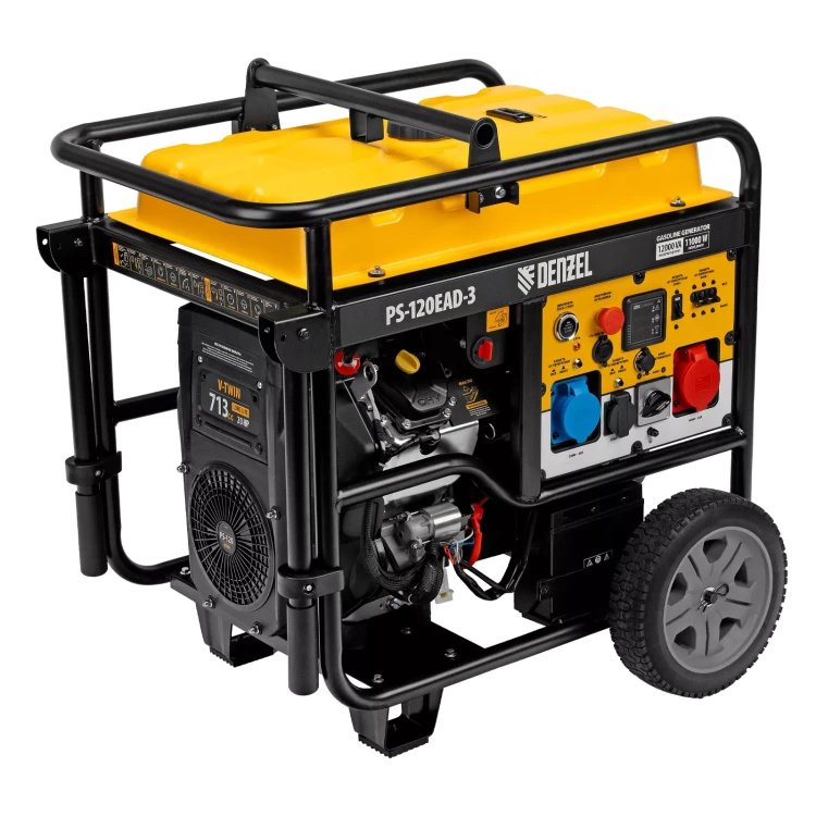Генератор бензиновый Denzel PS-120EAD-3, 12 кВт,230/400 В, 40л, разъём ATS,перекл.режима,эл.старт купить в Тюмени