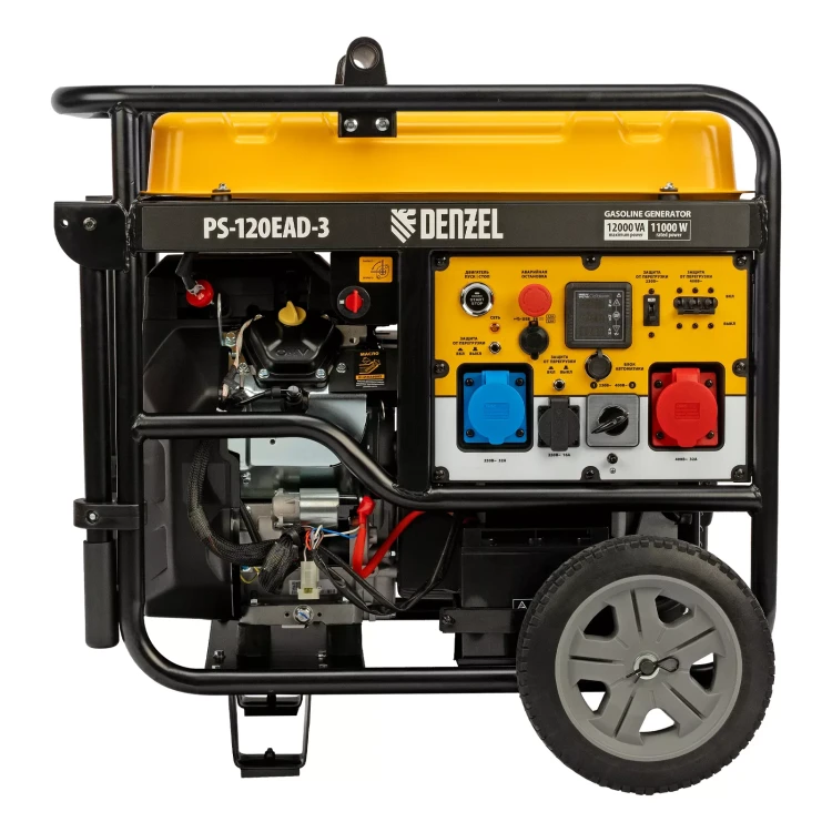 Генератор бензиновый Denzel PS-120EAD-3, 12 кВт,230/400 В, 40л, разъём ATS,перекл.режима,эл.старт купить в Тюмени