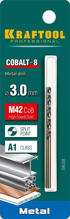 Сверла по металлу HSS-Co Оберон 29656-3 купить в Тюмени