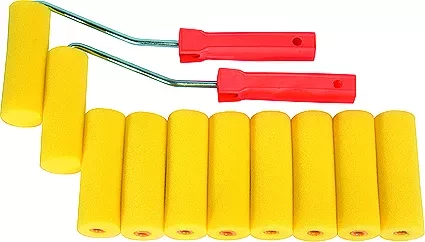 Набор мини-валиков &quot;ПОРОЛОН&quot; 100 мм D - 35 мм D ручки - 6 мм 10 шт. + 2 бюгеля  SPARTA 802835 купить в Тюмени