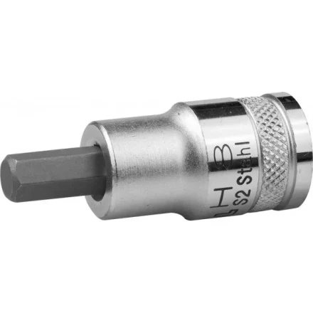 Торцовая бита-головка KRAFTOOL &quot;INDUSTRIE QUALITAT&quot;, материал S2, HEX, сатинированная, 1/2&quot;, H8 27908-08_z01 купить в Тюмени