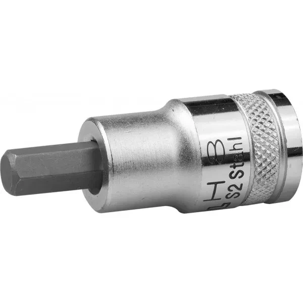 Торцовая бита-головка KRAFTOOL "INDUSTRIE QUALITAT", материал S2, HEX, сатинированная, 1/2", H8 27908-08_z01 купить в Тюмени