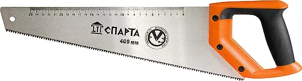 Ножовка по дереву 500 мм 7-8 TPI зуб-2D каленый зуб линейка двухкомпонентная рукоятка SPARTA 235035 купить в Тюмени