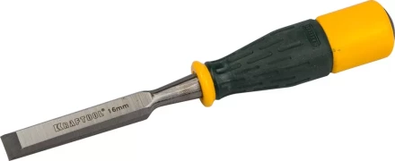 Стамеска KRAFTOOL &quot;EXPERT&quot; упрочненное полотно, ударочпрочная двухкомп ручка, стальной затыльник для ударных работ,16мм 1815-16_z01 купить в Тюмени