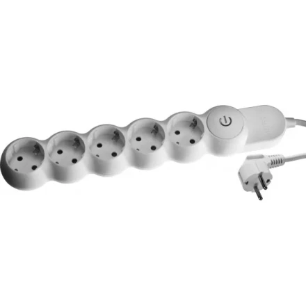 Удлинитель ЗУБР &quot;МАСТЕР&quot; электрический, ПВС сечение 1кв мм, выкл, заземл, защитная шторка, 5 гнезд, макс мощн 3500Вт, 3м 55059-3 купить в Тюмени