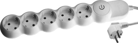 Удлинитель ЗУБР &quot;МАСТЕР&quot; электрический, ПВС сечение 1кв мм, выкл, заземл, защитная шторка, 5 гнезд, макс мощн 3500Вт, 3м 55059-3 купить в Тюмени