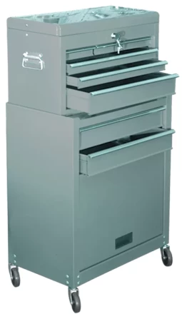 Шкаф для инструмента 2-секционный 600х260х340 мм 616х330х658 мм на колесах 14 ящиков  MATRIX 906605 купить в Тюмени