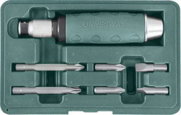 Ударная отвертка с битами SL8 SL10мм  PH2 PH3  36мм  PH2 PH3   80мм 7 предметов AG010055A Jonnesway 48649 купить в Тюмени