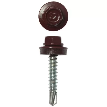 Саморезы ЗУБР &quot;ПРОФЕССИОНАЛ&quot; окраш., RAL 3005 темно-красн., для крепл. кров. матер. к дерев. обреш., 4.8х29мм, 2500шт 4-300310-48-029-3005 купить в Тюмени