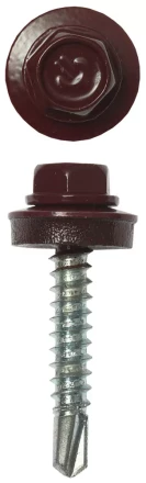 Саморезы ЗУБР &quot;ПРОФЕССИОНАЛ&quot; окраш., RAL 3005 темно-красн., для крепл. кров. матер. к дерев. обреш., 4.8х29мм, 2500шт 4-300310-48-029-3005 купить в Тюмени