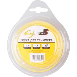Леска для триммера квадратная, 1,3мм х 15м Denzel Россия 96151