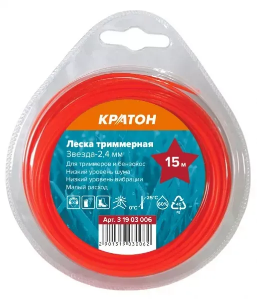Леска триммерная Кратон Звезда-2,4мм 3 19 03 006 купить в Тюмени