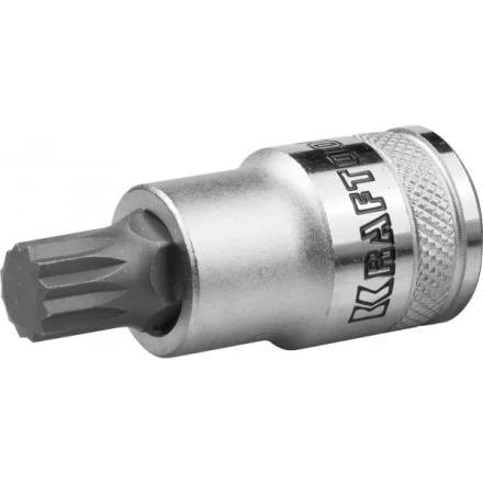 Торцовая бита-головка KRAFTOOL &quot;INDUSTRIE QUALITAT&quot;, материал S2, SPLINE, сатинированная, 1/2&quot;, M12 27911-12_z01 купить в Тюмени