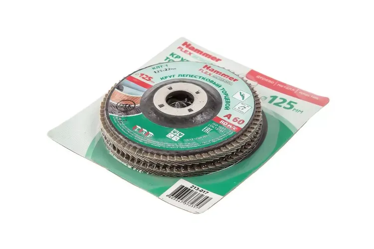 Круг Лепестковый Торцевой (КЛТ) HAMMER Ф125х22 P60 купить в Тюмени