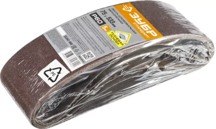 Лента шлифовальная бесконечная ЗУБР &quot;СТАНДАРТ&quot; на тканевой основе, для ЛШМ, P60, 75х533мм, 5 шт 35342-060 купить в Тюмени