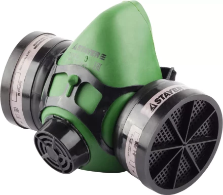 Полумаска STAYER &quot;MASTER&quot; фильтрующая противогазная, в комплекте с фильтрами А1 11175 купить в Тюмени