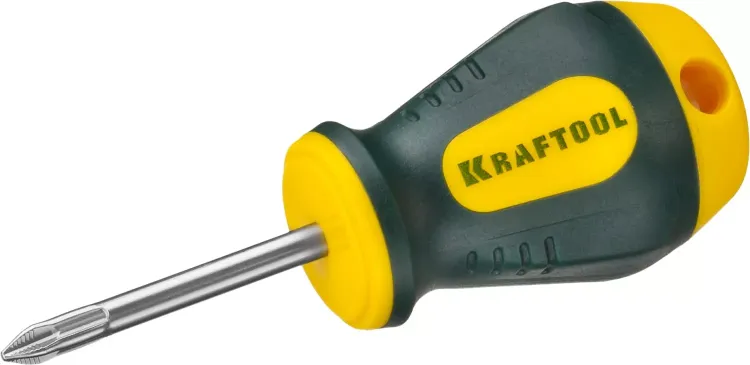 Отвертка KRAFTOOL, Cr-Mo-V сталь, двухкомпонентная противоскользящая рукоятка, PH, №1x38мм 250072-1-038 купить в Тюмени