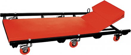 Лежак ремонтный на 6-ти колесах 1030 х 440 х 120 мм поднимающийся подголовник  MATRIX 567455 купить в Тюмени