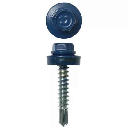 Саморезы ЗУБР &quot;ПРОФЕССИОНАЛ&quot; окраш., RAL 5005 синий насыщен., для крепл. кров. матер. к дерев. обреш., 4.8x29мм, 400шт 4-300315-48-029-5005 купить в Тюмени