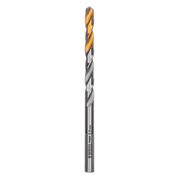 Сверло спиральное по металлу Denzel 5,5 x 93 мм, Р6М5, Golden Tip 718234 купить в Тюмени
