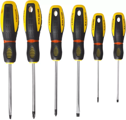 Набор STAYER &quot;PROFESSIONAL&quot; &quot;PROTech&quot;: Отвертки, Cr-Mo, эргономичная двухкомпонентная рукоятка, 6шт 25133-H6_z02 купить в Тюмени