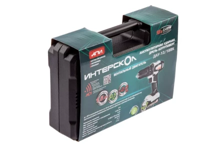 Аккумуляторная дрель-шуруповерт ИНТЕРСКОЛ ДАУ-13/18ВК (573.1.2.70) Li-ion АПИ (кейс, 2 х 1,5Ач, ЗУ) купить в Тюмени
