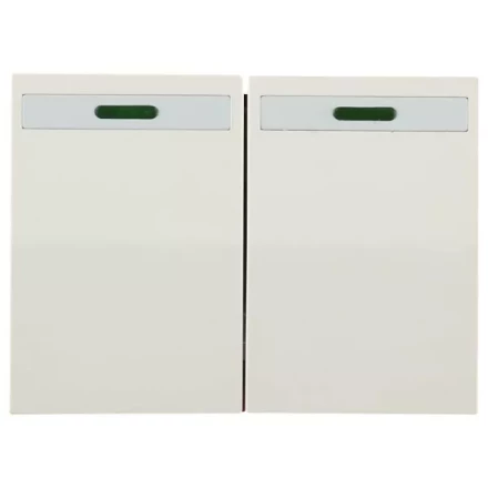 Выключатель СВЕТОЗАР &quot;ЭФФЕКТ&quot; двухклавишный, с эффектом свечения, без вставки и рамки, цвет бежевый, 10A/~250B SV-54435-B купить в Тюмени