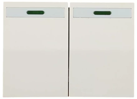 Выключатель СВЕТОЗАР &quot;ЭФФЕКТ&quot; двухклавишный, с эффектом свечения, без вставки и рамки, цвет бежевый, 10A/~250B SV-54435-B купить в Тюмени